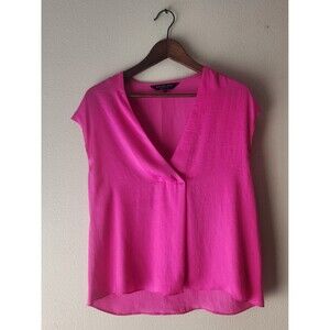 Rachel Roy Collection Fuschia Pink Sleeveless Silk Top XS